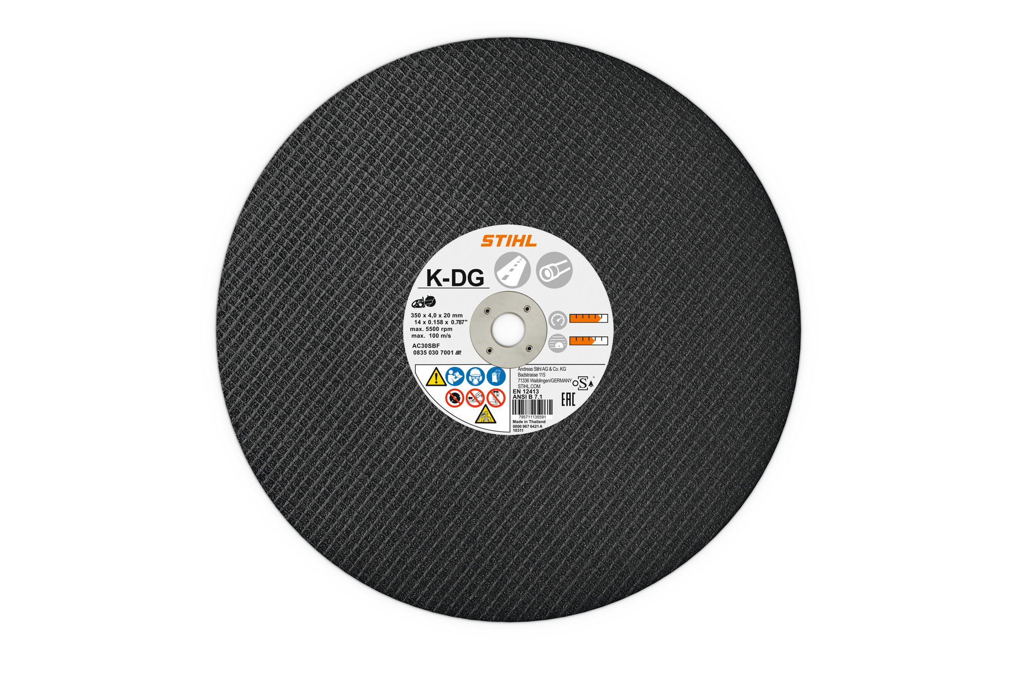 K-DG | Disco de resina para asfalto y hierro fundido, 350 mm (14")