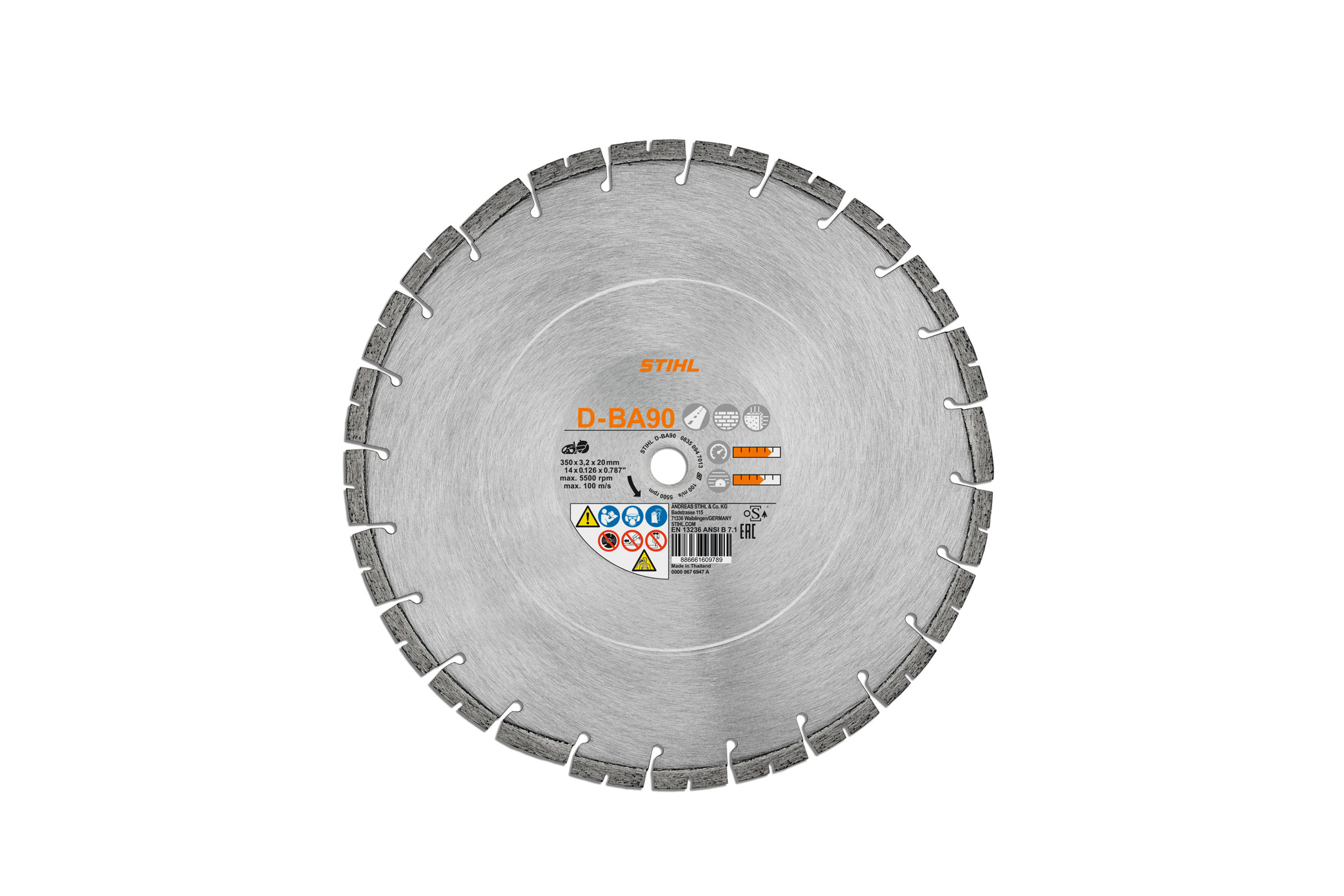 D-BA90 | Disco de diamante para concreto y asfalto, 300 mm (12")