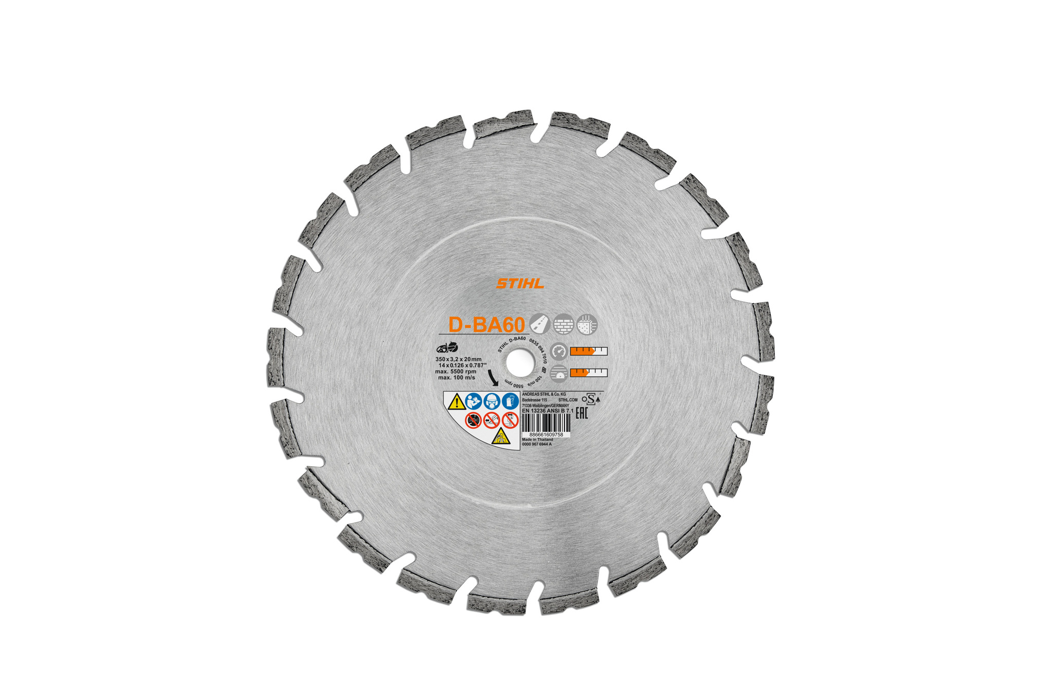 D-BA60 | Disco de diamante para concreto y asfalto, 300 mm (12")